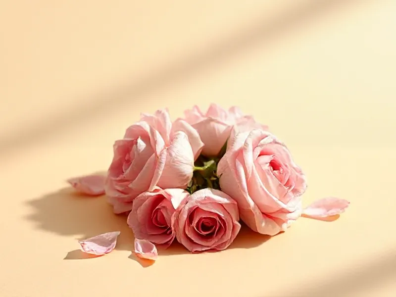 Pink roses with loosened petals
