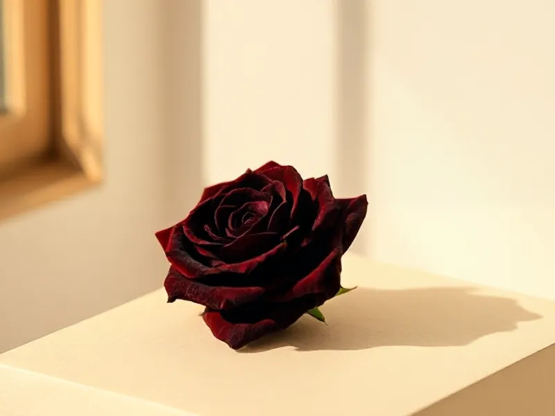 Almost black rose, very dark red