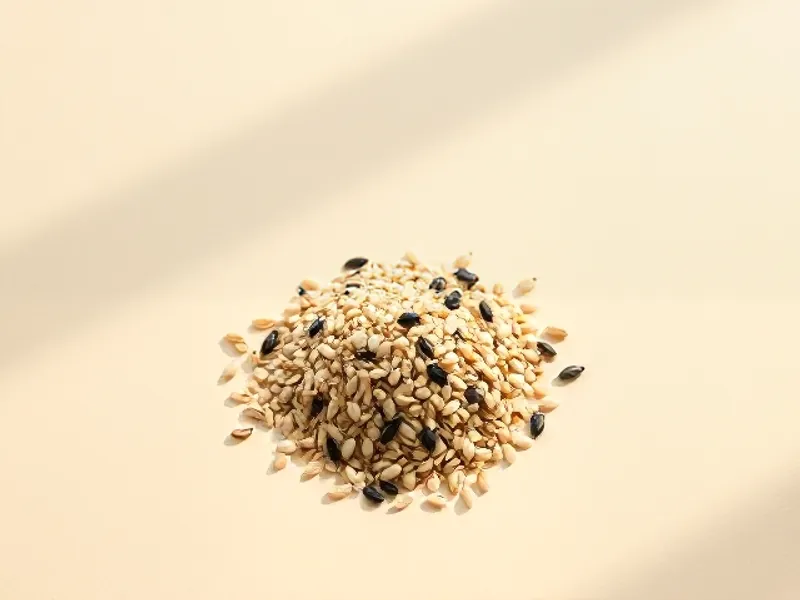Mixed white and black sesame seeds