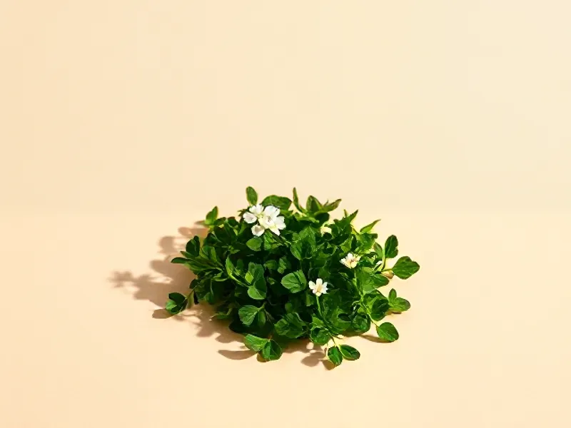 Patch of green clover with small white flowers