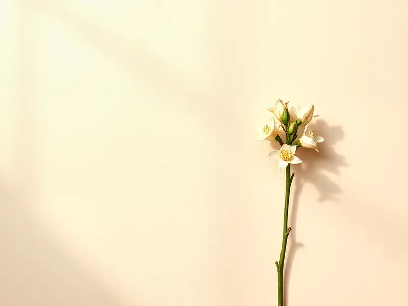 White tuberose stem on a short stalk