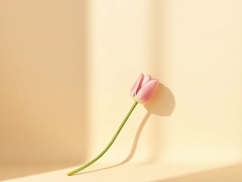 Pink tulip on its stem