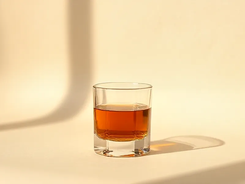 Glass of amber whisky