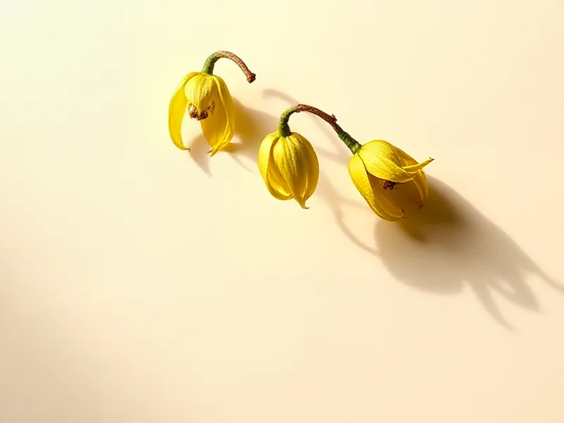 Yellow-green ylang-ylang flowers with twisted petals